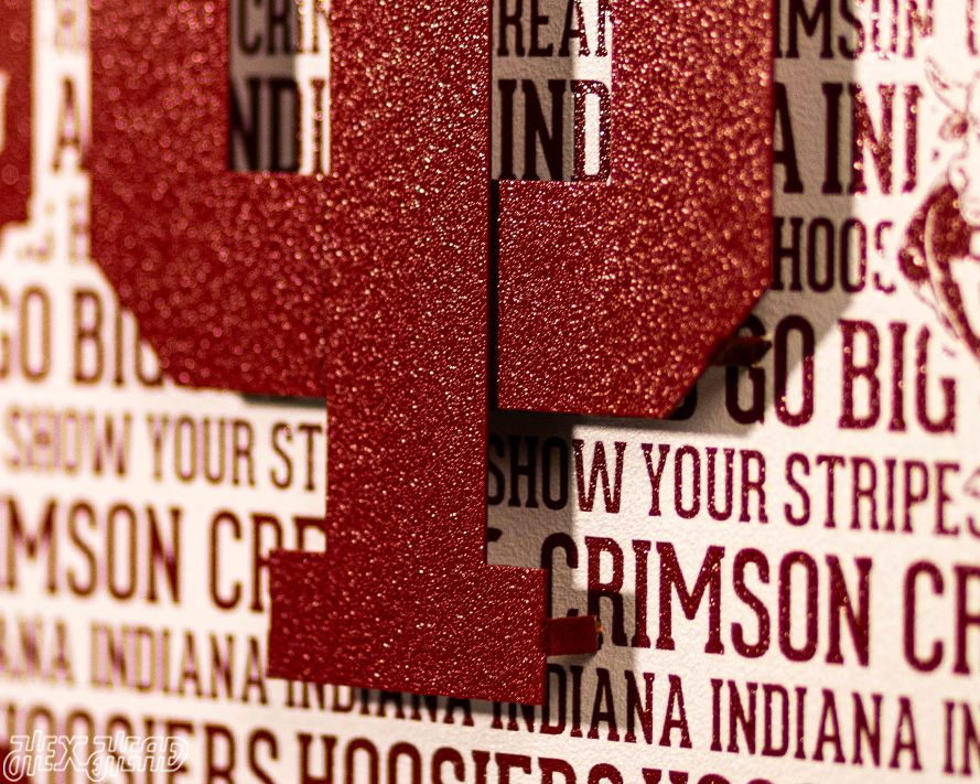 Indiana Hoosiers "IU" CRAFT SERIES 3D Embossed Metal Wall Art