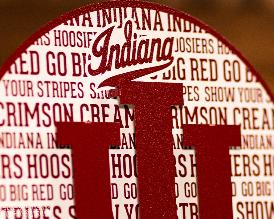 Indiana Hoosiers "IU" CRAFT SERIES 3D Embossed Metal Wall Art