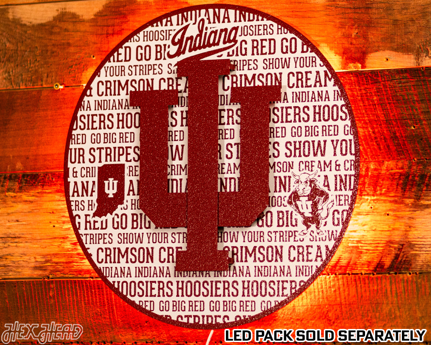 Indiana Hoosiers "IU" CRAFT SERIES 3D Embossed Metal Wall Art