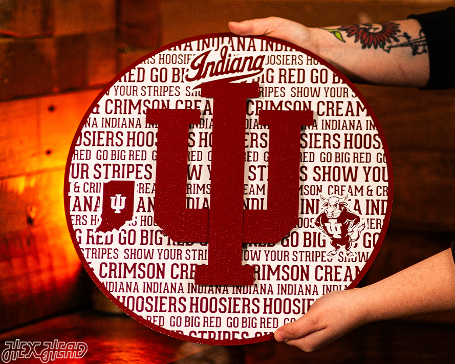 Indiana Hoosiers "IU" CRAFT SERIES 3D Embossed Metal Wall Art