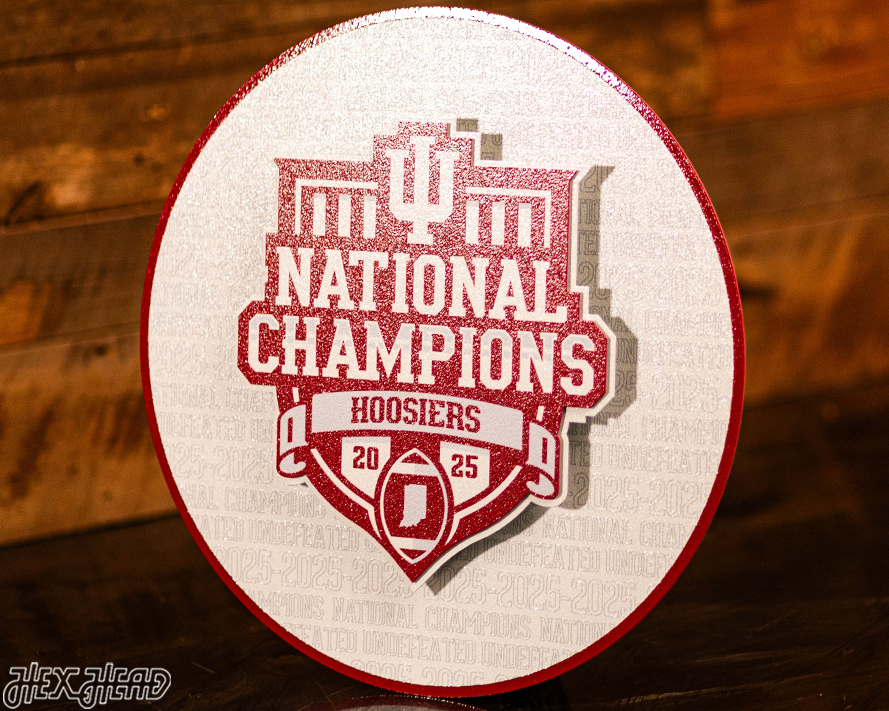 Indiana Hoosiers Official 2025 National Champions Craft Series 3D Embossed Metal Wall Art