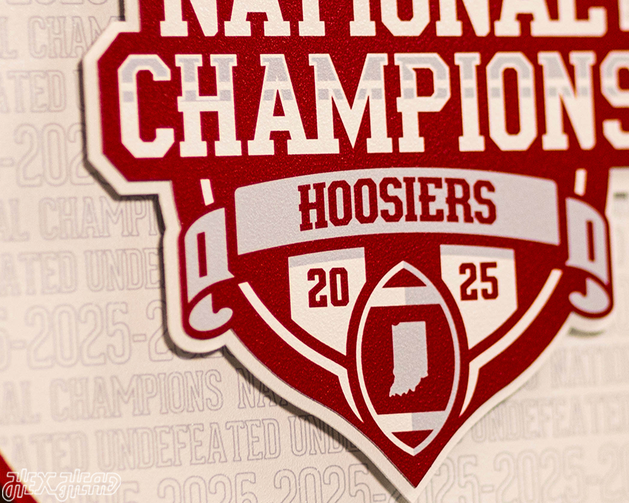 Indiana Hoosiers Official 2025 National Champions Craft Series 3D Embossed Metal Wall Art