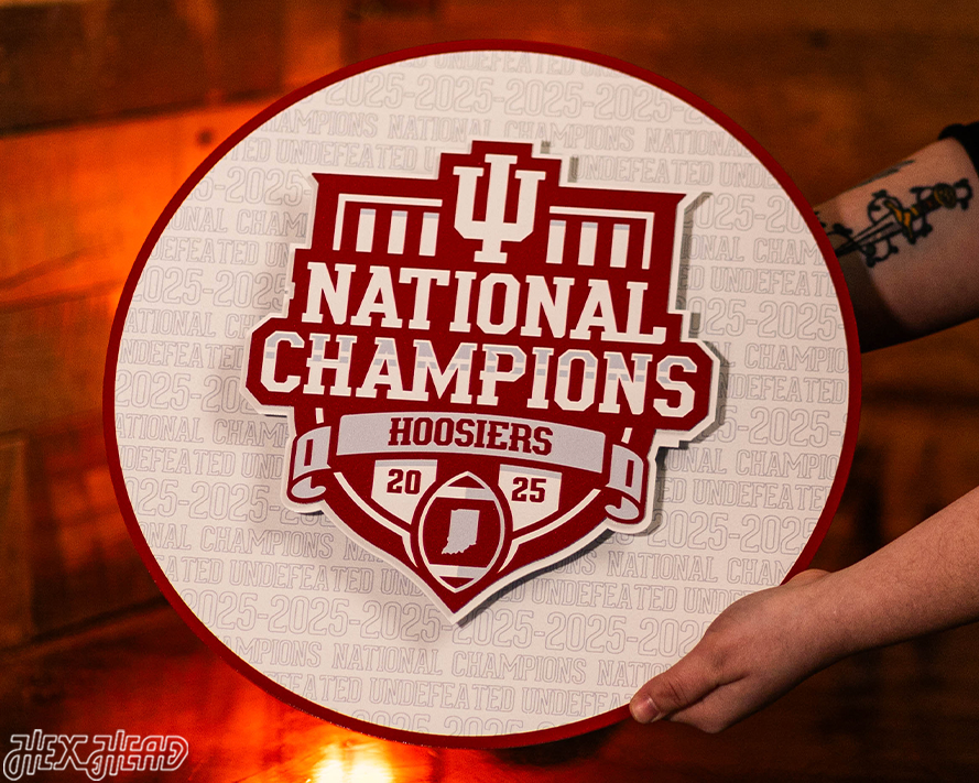 Indiana Hoosiers Official 2025 National Champions Craft Series 3D Embossed Metal Wall Art