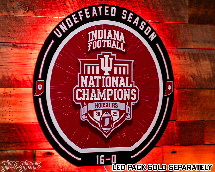 Varsity Collection - Indiana Hoosiers "UNDEFEATED" 2025 National Champions Single Layer Metal Wall Art