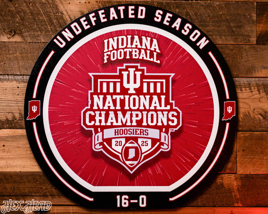 Varsity Collection - Indiana Hoosiers "UNDEFEATED" 2025 National Champions Single Layer Metal Wall Art