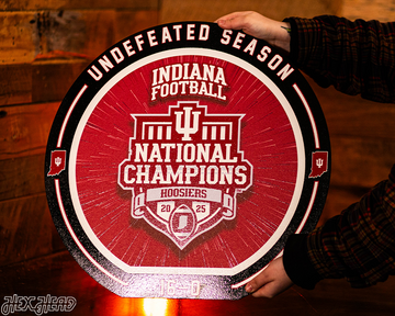 Varsity Collection - Indiana Hoosiers "UNDEFEATED" 2025 National Champions Single Layer Metal Wall Art