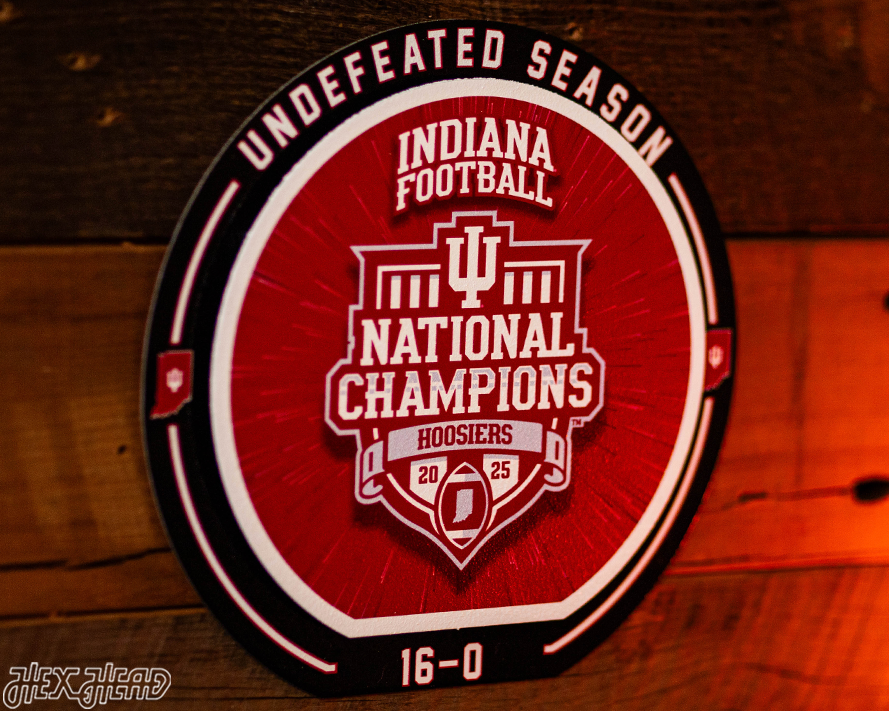 Indiana Hoosiers Official 2025 National Champions "Double Play" On the Shelf or on the Wall Art