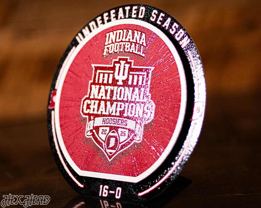 Indiana Hoosiers Official 2025 National Champions "Double Play" On the Shelf or on the Wall Art