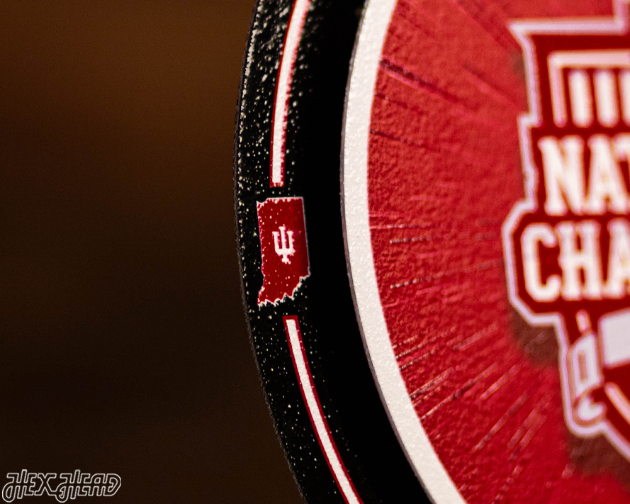 Indiana Hoosiers Official 2025 National Champions "Double Play" On the Shelf or on the Wall Art