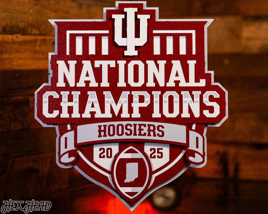 Indiana Hoosiers Official 2025 National Champions 3D Metal Wall Art