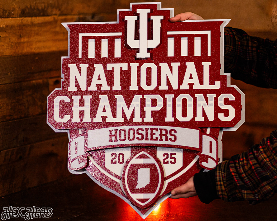 Indiana Hoosiers Official 2025 National Champions 3D Metal Wall Art