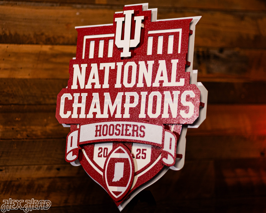 Indiana Hoosiers Official 2025 National Champions 3D Metal Wall Art