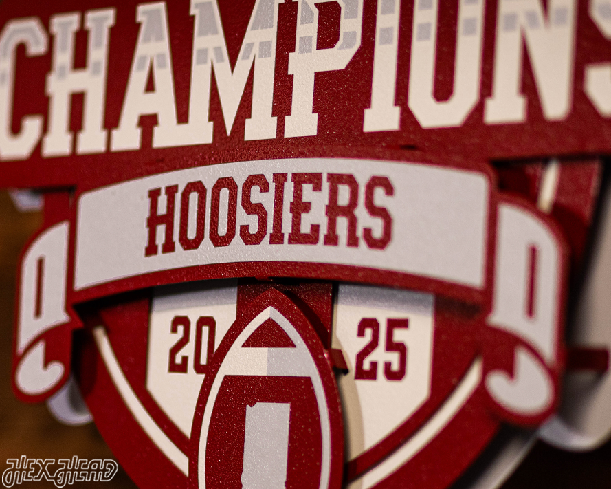 Indiana Hoosiers Official 2025 National Champions 3D Metal Wall Art