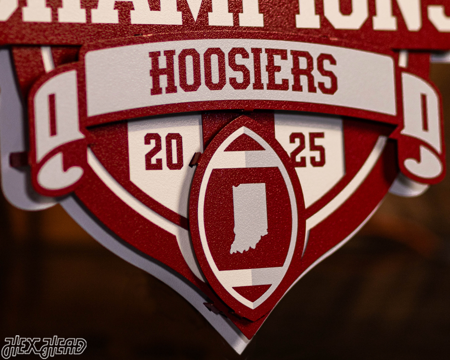 Indiana Hoosiers Official 2025 National Champions 3D Metal Wall Art
