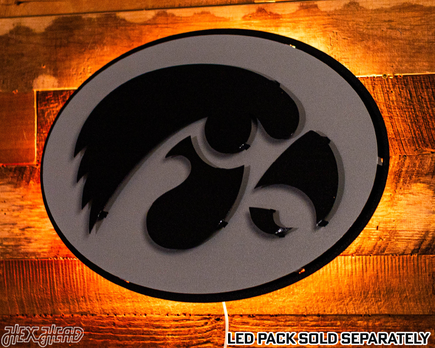 MONOCHROME - Iowa Hawkeyes Tigerhawk 3D Metal Wall Art