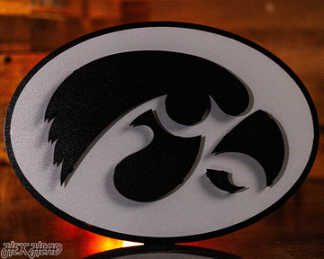 MONOCHROME - Iowa Hawkeyes Tigerhawk 3D Metal Wall Art