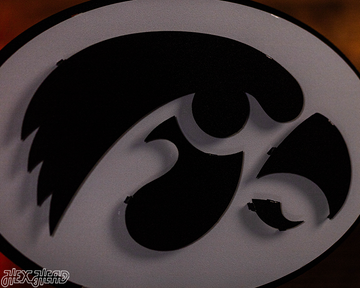 MONOCHROME - Iowa Hawkeyes Tigerhawk 3D Metal Wall Art