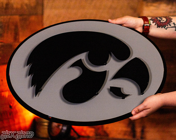 MONOCHROME - Iowa Hawkeyes Tigerhawk 3D Metal Wall Art