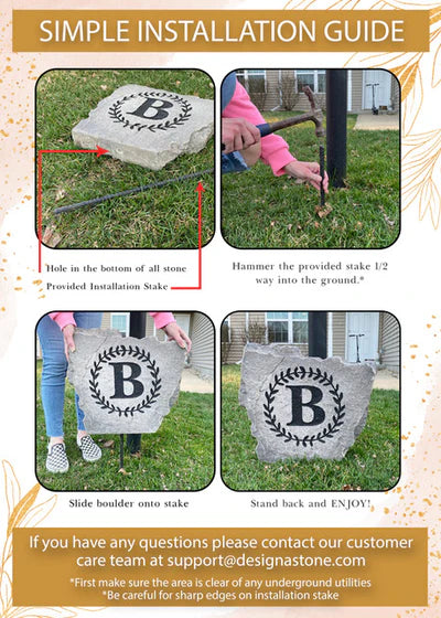 Boston Red Sox Design-A-Stone Landscape Art Address Stone