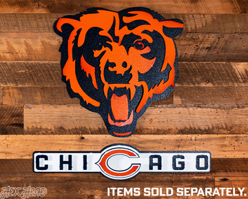 Chicago Bears Wordmark 3D Vintage Metal Wall Art