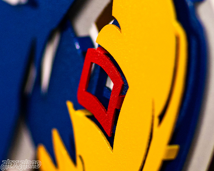 Kansas Jayhawks "BIG JAY MASCOT" 3D Vintage Metal Wall Art