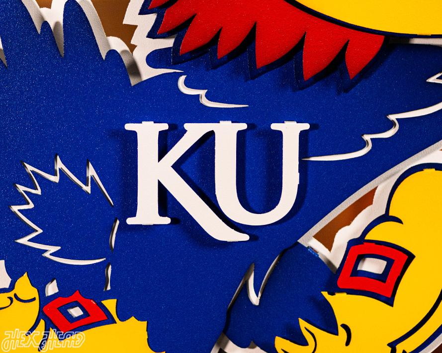 Kansas Jayhawks "BIG JAY MASCOT" 3D Vintage Metal Wall Art
