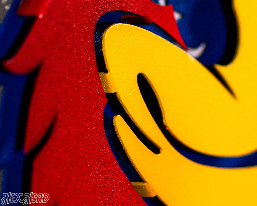 Kansas Jayhawks "BIG JAY MASCOT" 3D Vintage Metal Wall Art