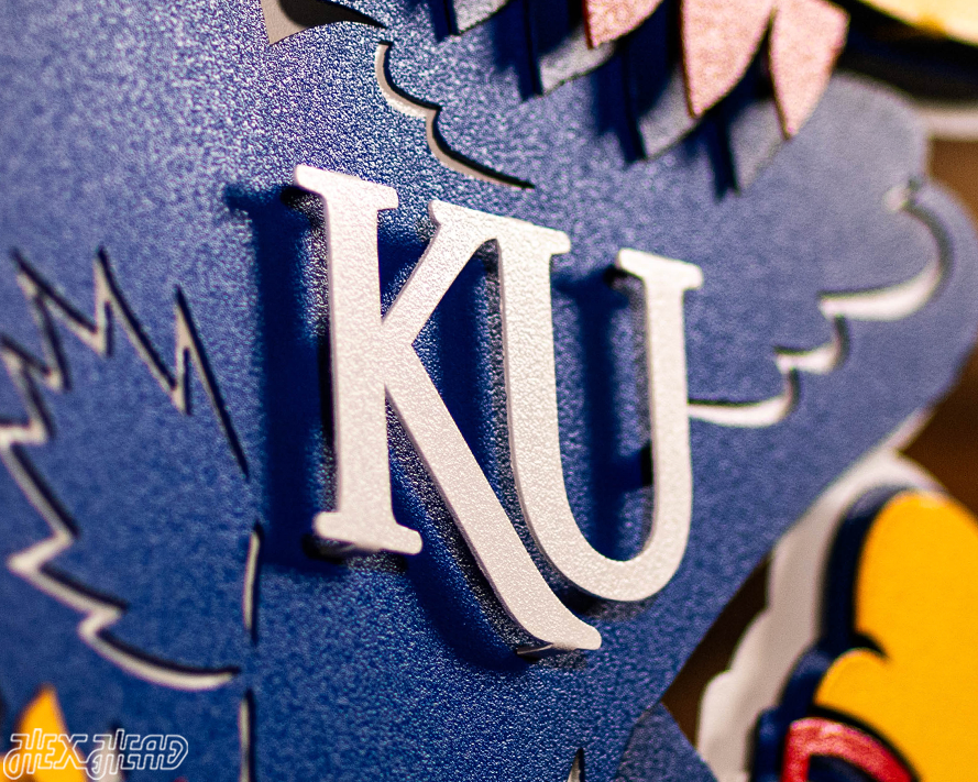 Kansas Jayhawks "BIG JAY MASCOT" 3D Vintage Metal Wall Art