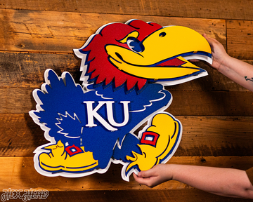 Kansas Jayhawks "BIG JAY MASCOT" 3D Vintage Metal Wall Art