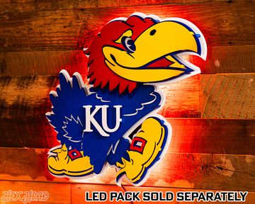 Kansas Jayhawks "BIG JAY MASCOT" 3D Vintage Metal Wall Art