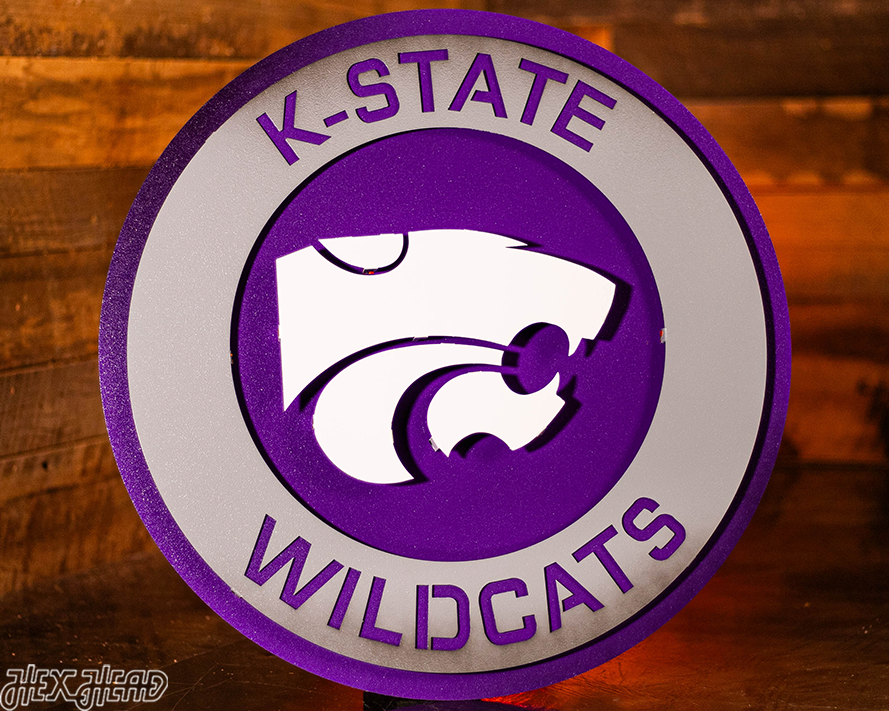 Kansas State Wildcats 3D Roundel Vintage Metal Wall Art