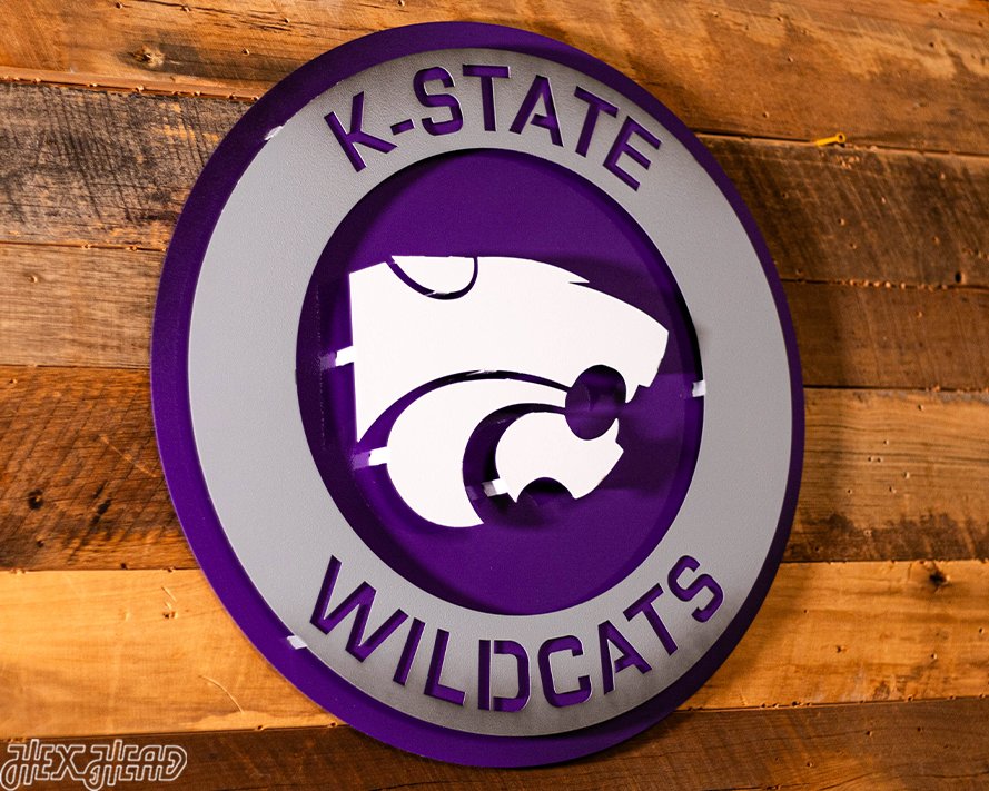 Kansas State Wildcats 3D Roundel Vintage Metal Wall Art