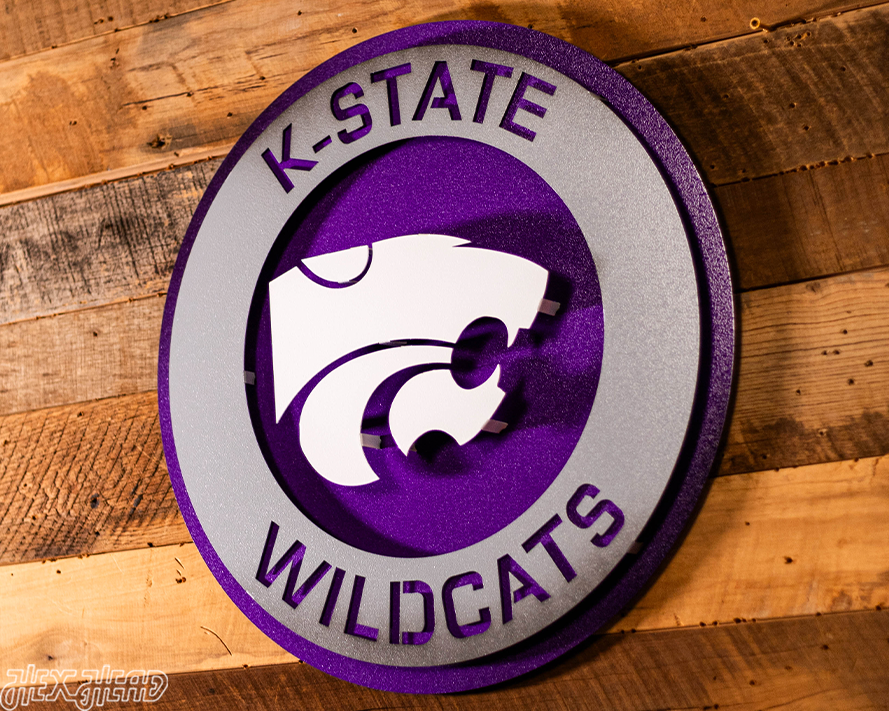 Kansas State Wildcats 3D Roundel Vintage Metal Wall Art