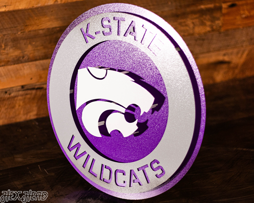 Kansas State Wildcats 3D Roundel Vintage Metal Wall Art