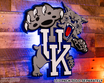 Kentucky "Wildcat over UK" 1989-94, 3D Vintage Metal Wall Art