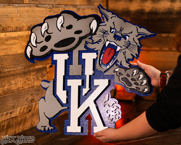 Kentucky "Wildcat over UK" 1989-94, 3D Vintage Metal Wall Art