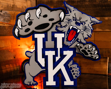 Kentucky "Wildcat over UK" 1989-94, 3D Vintage Metal Wall Art