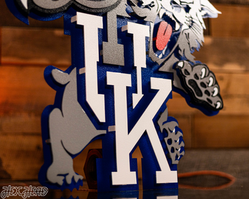 Kentucky "Wildcat over UK" 1989-94, 3D Vintage Metal Wall Art