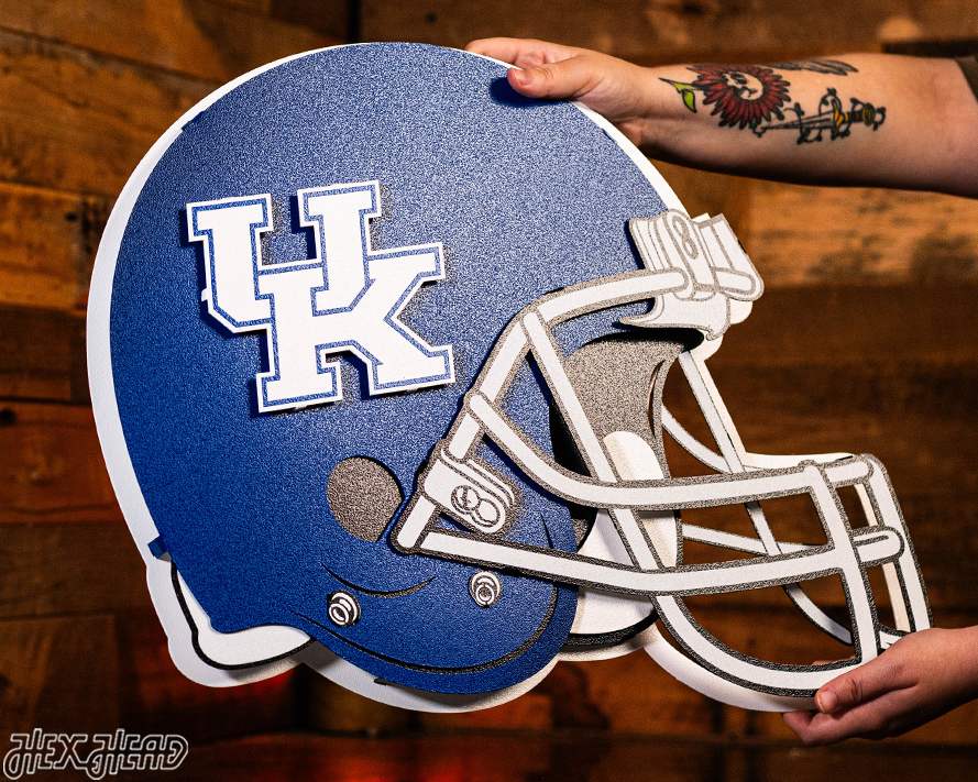 Kentucky Wildcats BLITZ COLLECTION - 8 LAYER Helmet 3D Metal Wall Art