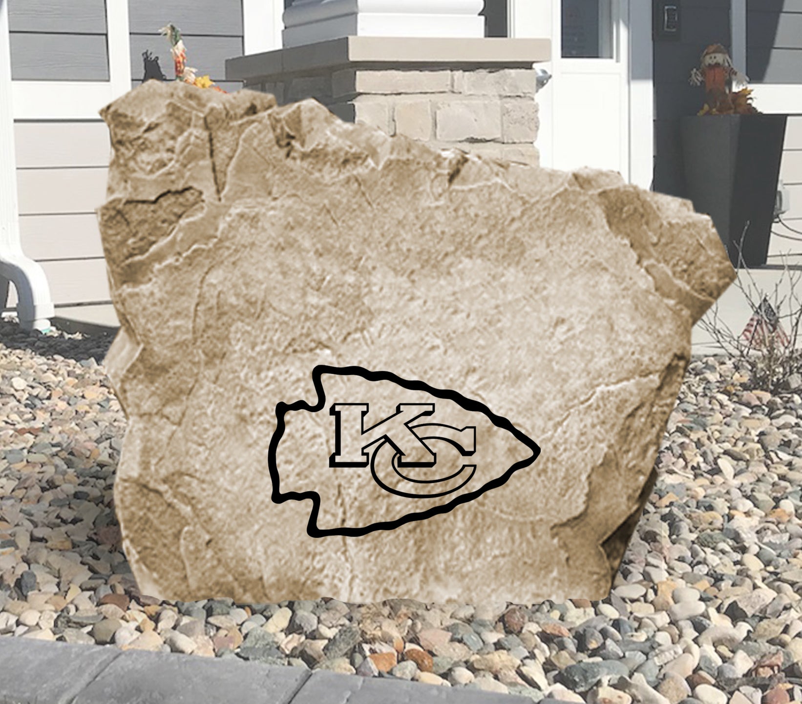 Kansas City Chiefs Design-A-Stone Landscape Art Address Stone