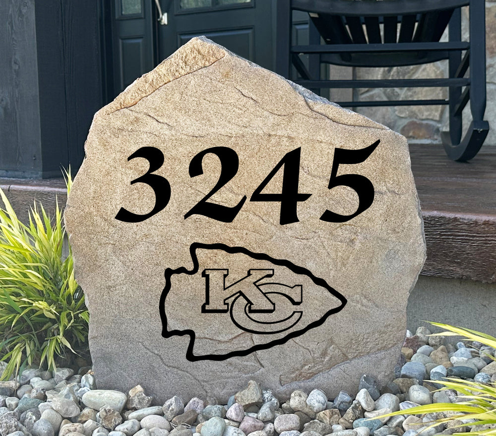Kansas City Chiefs Design-A-Stone Landscape Art Address Stone