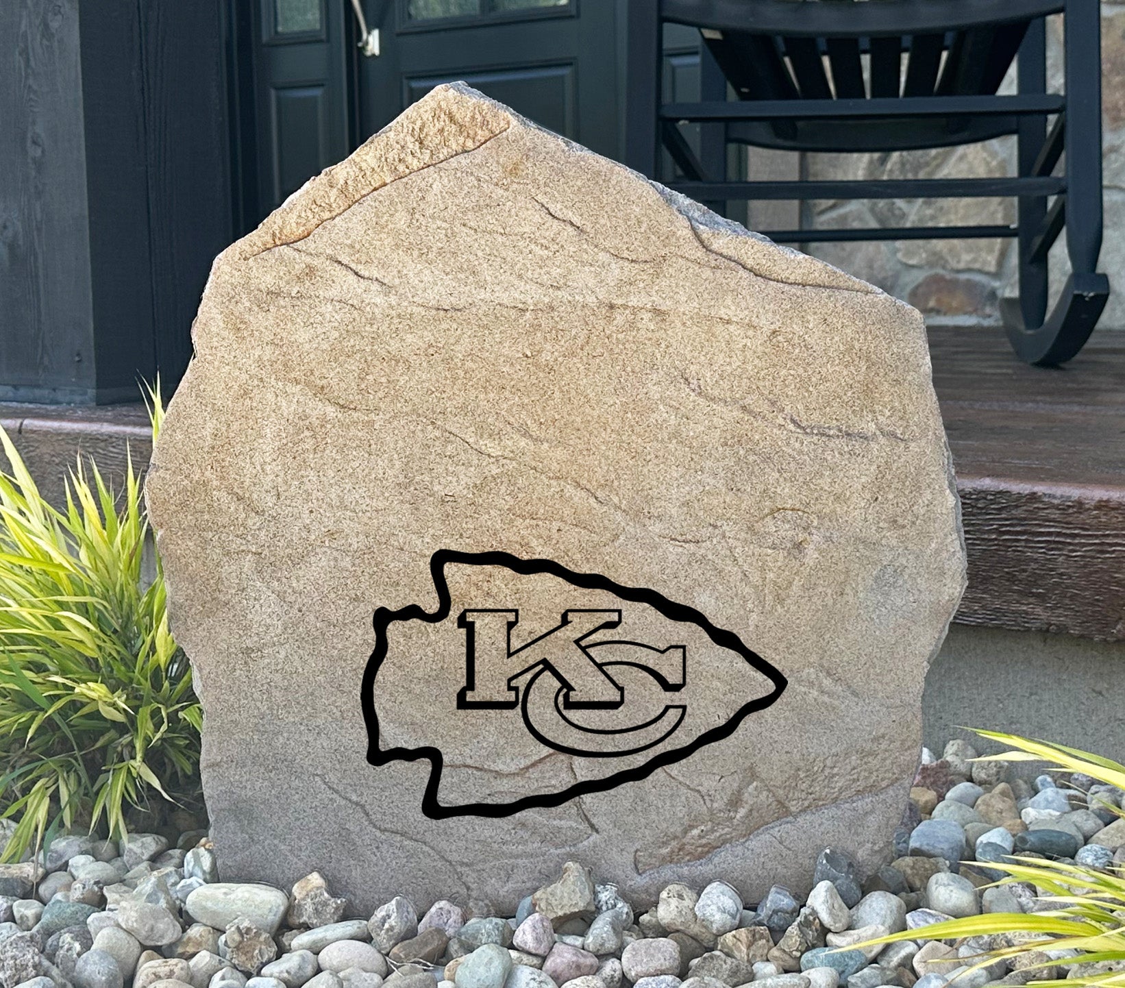 Kansas City Chiefs Design-A-Stone Landscape Art Address Stone
