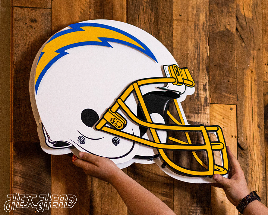 Los Angeles Chargers BLITZ Collection - 8 Layer Helmet 3D Vintage Metal Wall Art