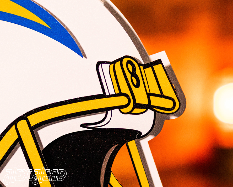 BLITZ Collection - 8 Layer Los Angeles Chargers Helmet 3D Vintage Metal Wall Art