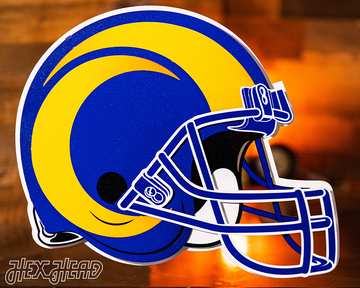 Los Angeles Rams BLITZ Collection - 8 Layer Helmet 3D Vintage Metal Wall Art
