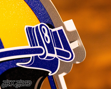 Los Angeles Rams BLITZ Collection - 8 Layer Helmet 3D Vintage Metal Wall Art