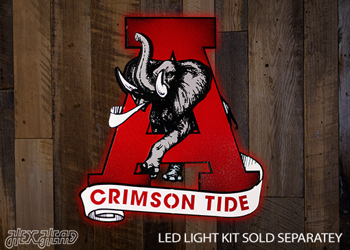 Alabama Crimson Tide VAULT "Elephant thru A" 3D Metal Wall Art