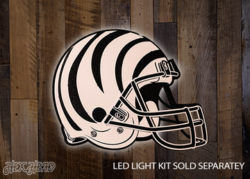 Cincinnati Bengals BLITZ Collection - 8 Layer Black & White Helmet 3D Vintage Metal Wall Art