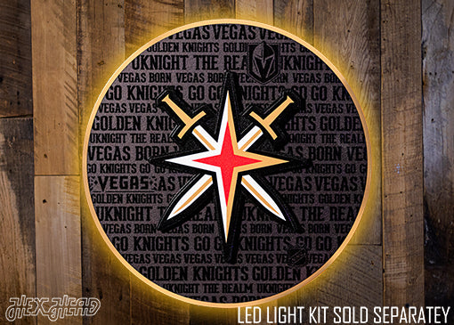 Vegas Golden Knight Shoulder Logo CRAFT SERIES 3D Vintage Metal Wall Art