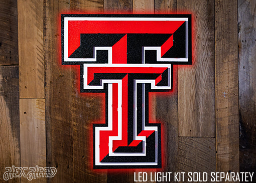 Texas Tech Red Raiders "DOUBLE T" 3D Vintage Metal Wall Art